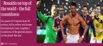 Guardian: Ronaldo najbolji na svijetu, Messi drugi, a trojica Bavaraca u TOP 5